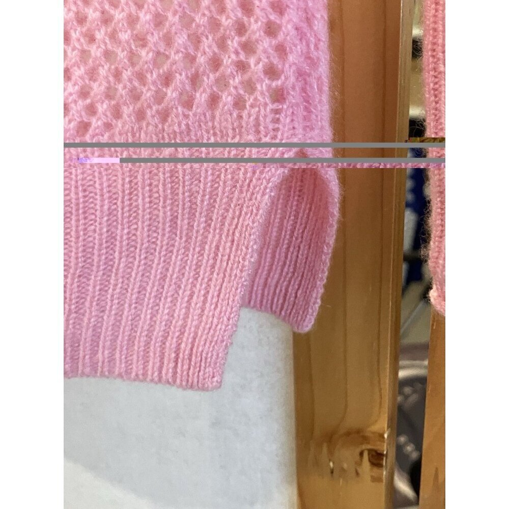 J Mclaughlin Pink Cashmere L/S Sweater XS Open Weave, Beach Preppy - Picture 5 of 8